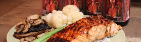 Saumon laqué à la Péché Mortel de Dieu du Ciel